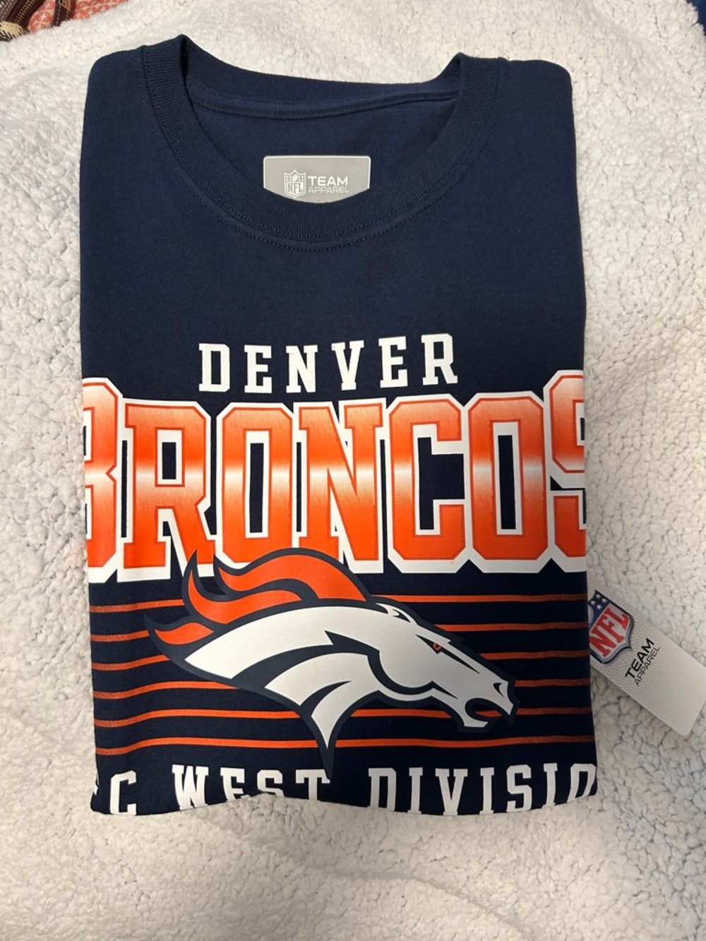 NFL Denver Broncos Navy and Orange Graphic T-Shirt